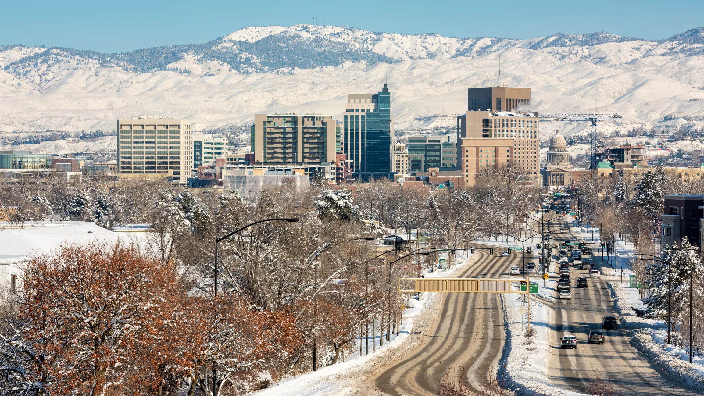 Snowy Boise Idaho Cityscape